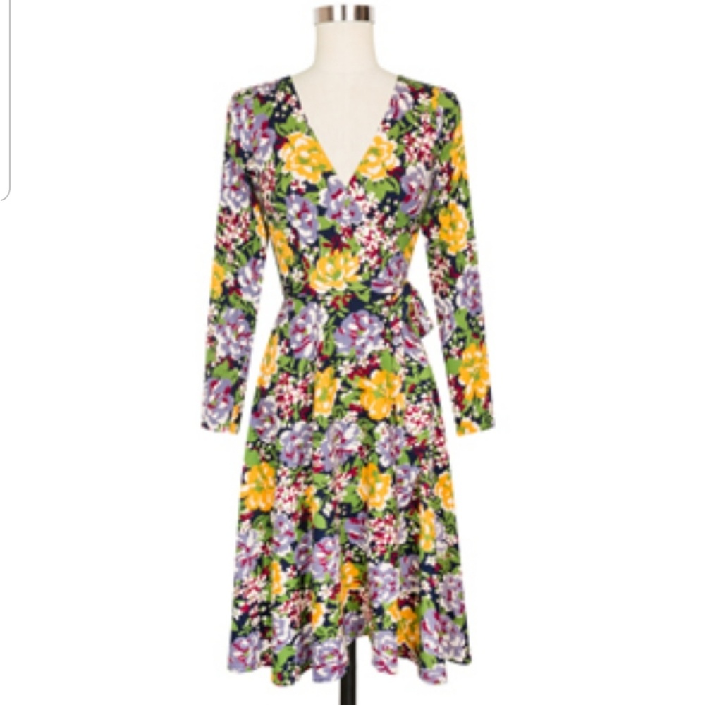 Trashy Diva retro wrap dress in Victory Floral 12